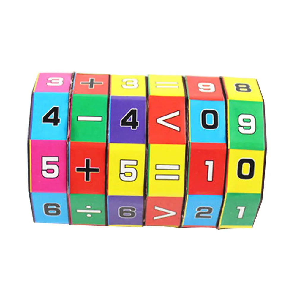 Cylindrical Six-Sided Math Cube for Kids Learning Toy - FkriTigrinya