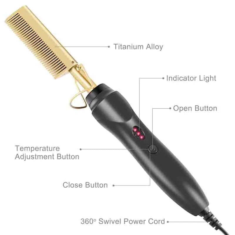 Hot Comb 2-in-1 Curling Iron for Home Use