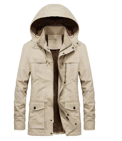 Men's Winter Fleece Thick Windbreaker Jacket  size options ranging from M to 5XL