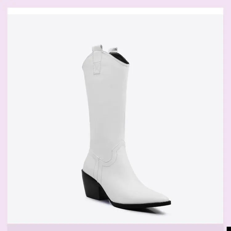 New Women’s Knee-High Boots – Pointed Toe & Chunky Heel