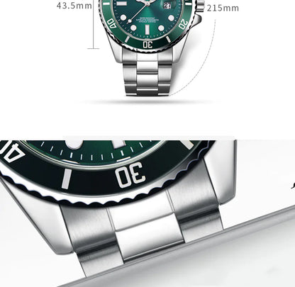 Men's Luminous Waterproof Quartz Watch with Stainless Steel Band