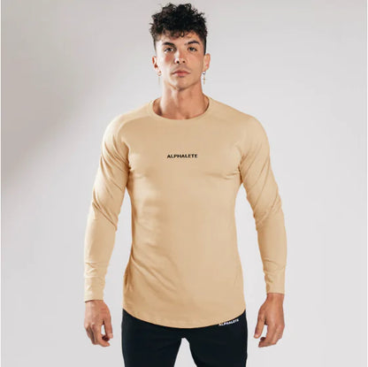 Slim Fit Elastic Cotton Long Sleeve T-Shirt  sizes ranging from M to XXXL