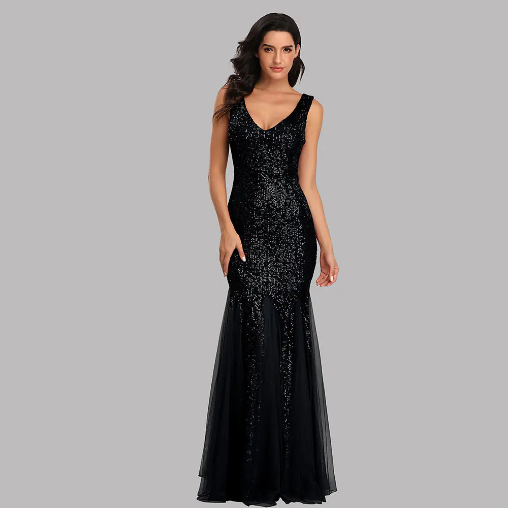 2024 Sequin Mesh Plus Size Mermaid Evening Dress
