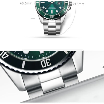 Herrenuhr – Luxuriöser Quarz mit Stahlband und leuchtendem Display