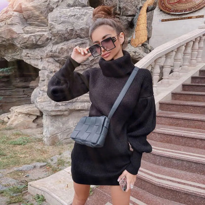 2020 Autumn Winter Women's Knit Sweater Dress