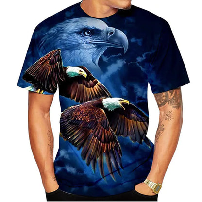 Men's Casual Summer Eagle 3D Printed T-Shirt