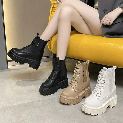 Platform Martin Lace Up Biker Boots