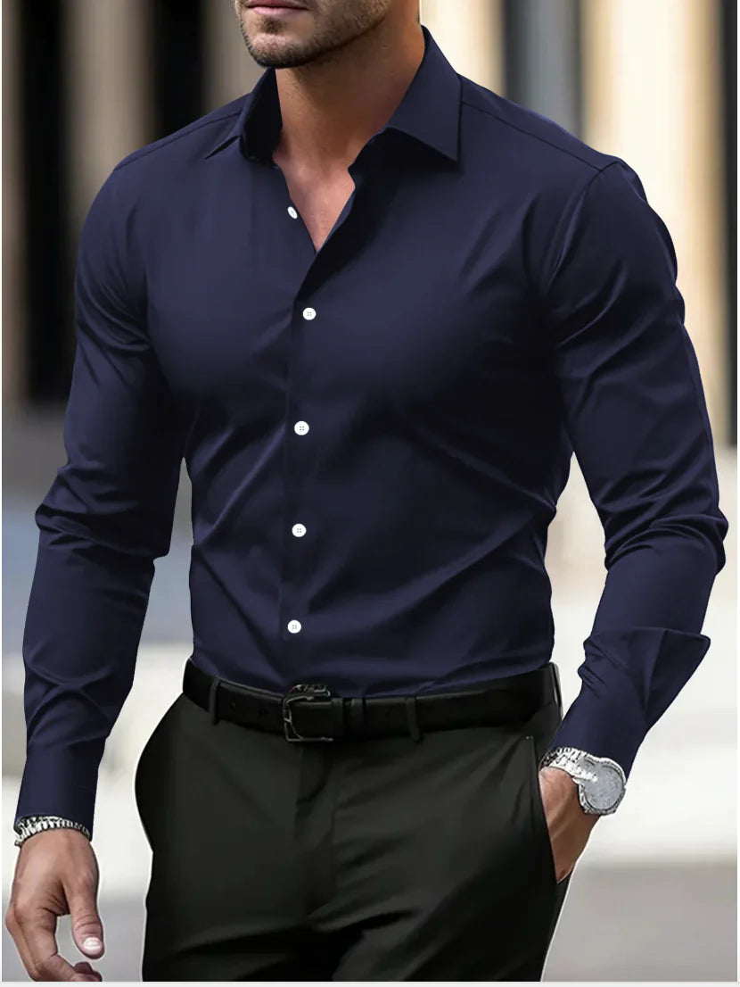 Men's Slim Fit Long Sleeve Shirt