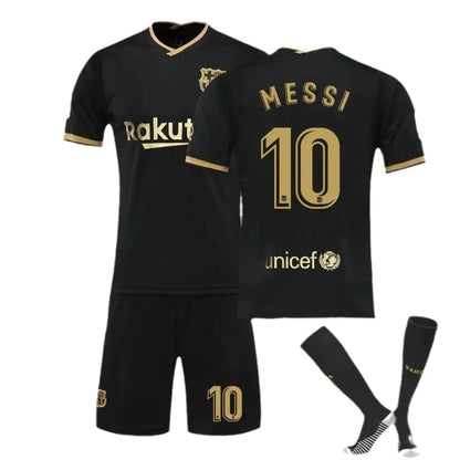 Kids' Messi 10 Barcelona Jersey Set for Soccer
