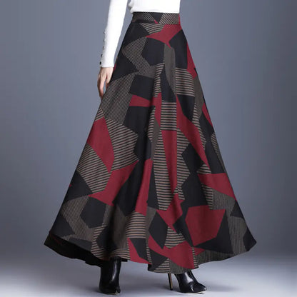 Geruite A-lijn Midi Rok met Hoge Taille – Herfst/Winter Must-Have