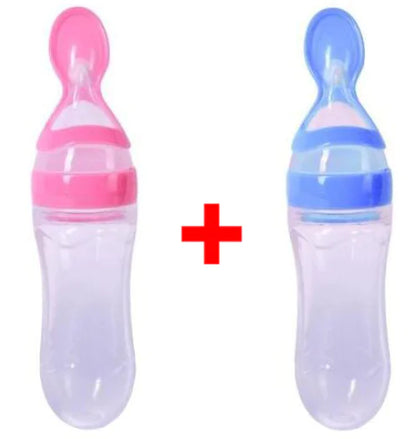 Silicone Baby Bottle, Rice Cereal Spoon, Feeding Bottle