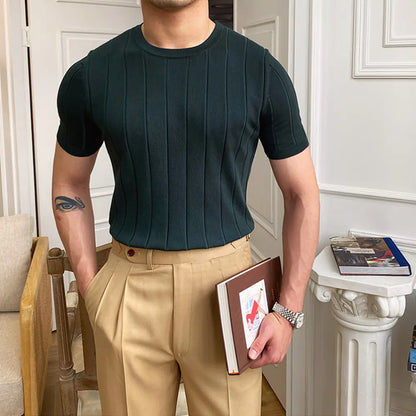 Men's Summer Slim Fit Casual Knit T-Shirt