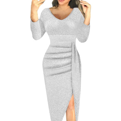 Women's Slim Fit Dress with Hip Pleats  sizes from S to XXL