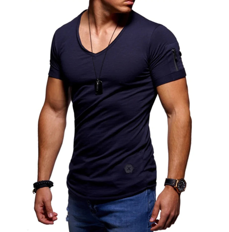 Men's Slim Fit Round Neck Short Sleeve T-Shirt