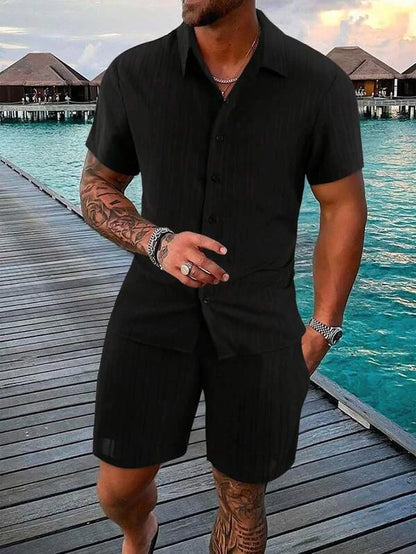 Men's Summer Casual Shirt & Shorts Set