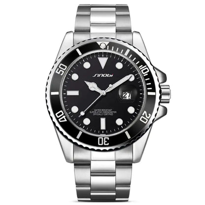 Herrenuhr – Luxuriöser Quarz mit Stahlband und leuchtendem Display