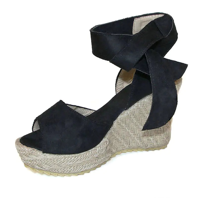 Wedge Heel Plus Size Lace-up Women's Sandals