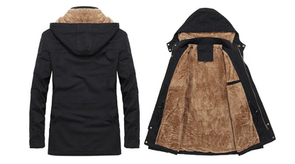 Men's Winter Fleece Thick Windbreaker Jacket  size options ranging from M to 5XL