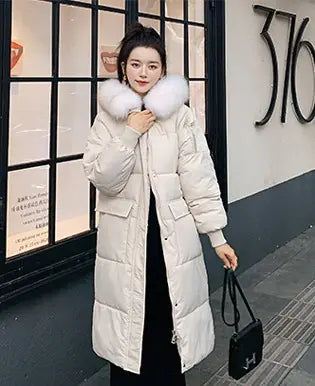 Women's Mid-Length Down Cotton Jacket – Korean Style – Gratis Wereldwijde Verzending