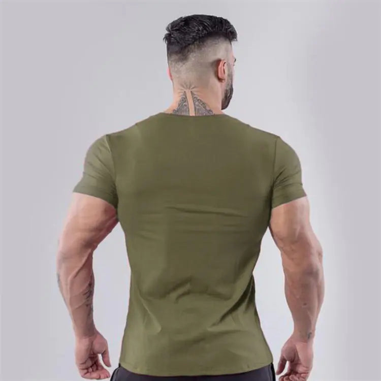 Men's Slim Fit Cotton Short Sleeve Workout T-Shirt