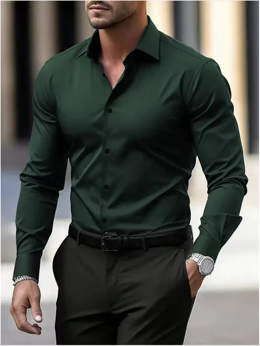 Men's Slim Fit Long Sleeve Shirt