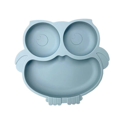 Silicone Baby Tableware Set with Suction Bowl and Owl