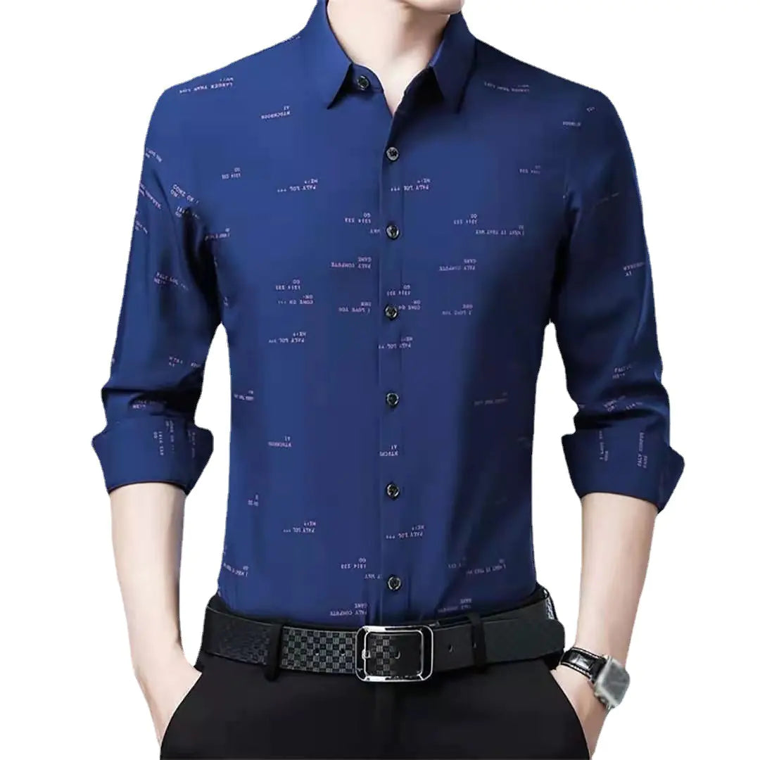 Men's Slim Fit Long Sleeve Floral Print Shirt
