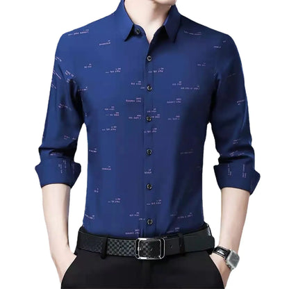 Men's Slim Fit Long Sleeve Floral Print Shirt
