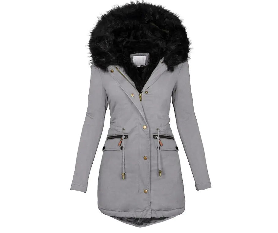 Warme Damesjas met Capuchon & Bontkraag – Stijlvol & Comfortabel