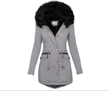 Warme Damesjas met Capuchon & Bontkraag – Stijlvol & Comfortabel