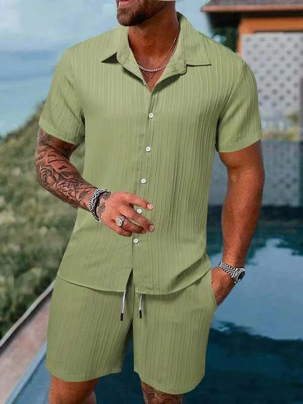 Men's Summer Casual Shirt & Shorts Set