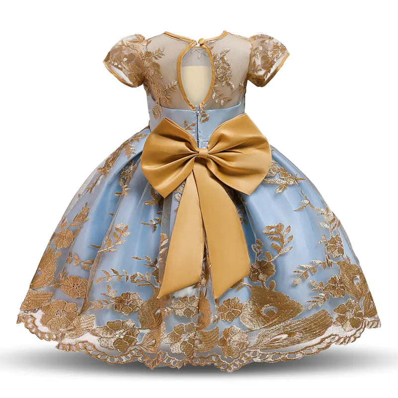 2020 Girls' Embroidered Lace Princess Dress  sizes ranging from 70cm to 150cm,