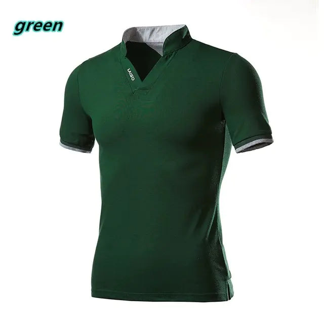 Men's Slim Fit Short Sleeve Polo Shirt with Collar
