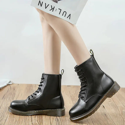 British Style Thick-Soled Mid-Calf Martin Boots
