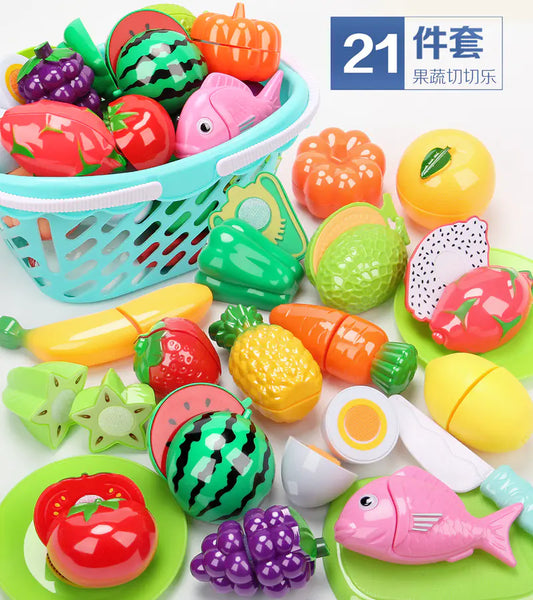 Qieqiele Toy Fruits and Vegetables Kitchen Play Set - FkriTigrinya