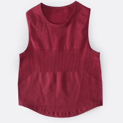 Seamless Stripe High-Waisted Workout Leggings Set