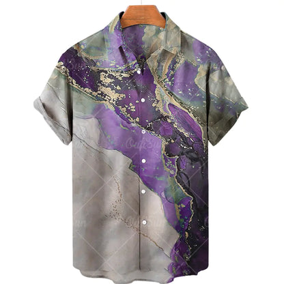 Vintage Hawaiian Casual Spandex Men's Shirt