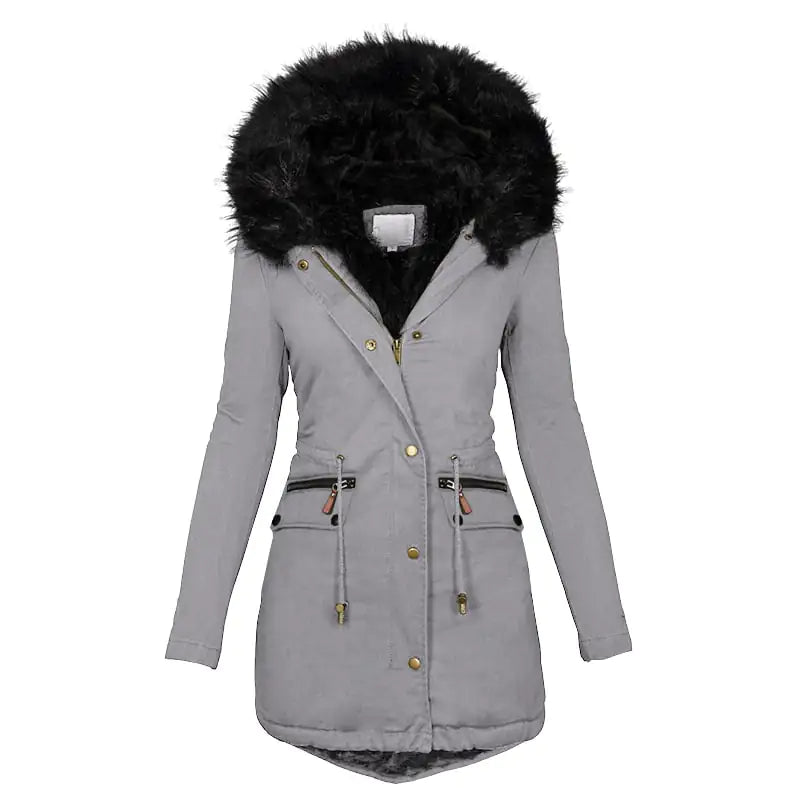 Warme Damesjas met Capuchon & Bontkraag – Stijlvol & Comfortabel
