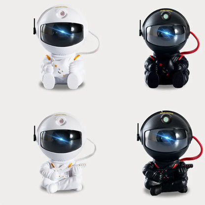 Astronaut Star Projection Lamp - Mini Atmosphere Decorative Night Light with Colorful Flowing Galaxy Effects