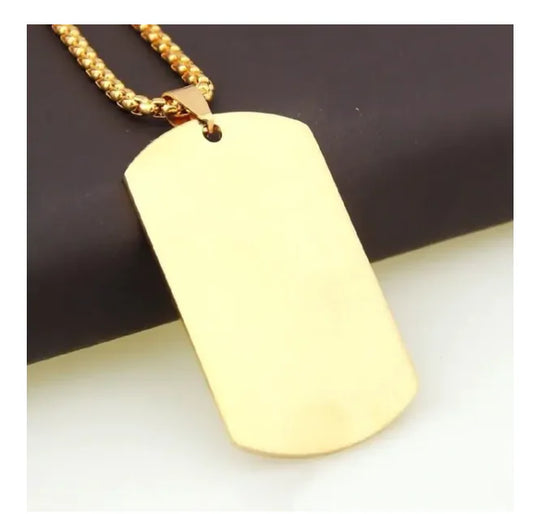 Classic Military Necklace with Laser Engraved Logo (One Piece)