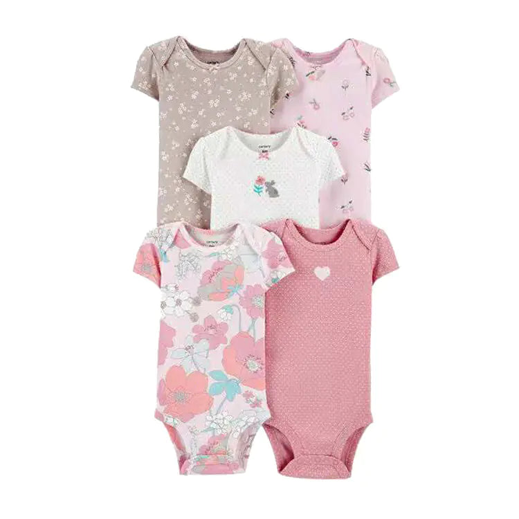 2020 Summer Baby Cotton Short Sleeve Rompers Set