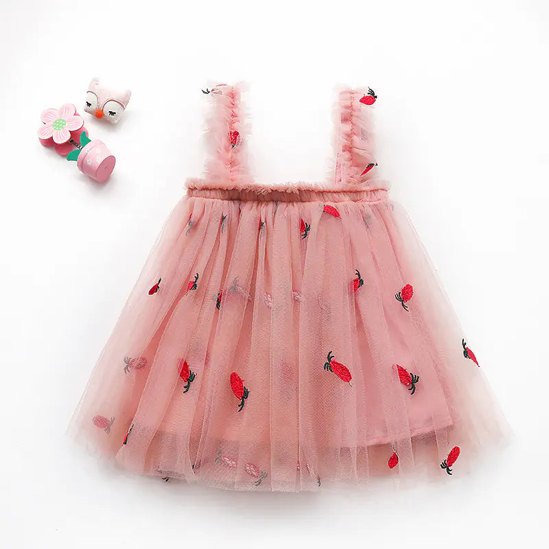 Zomerjurk voor Meisjes – Prinsessenstijl met Borduursels