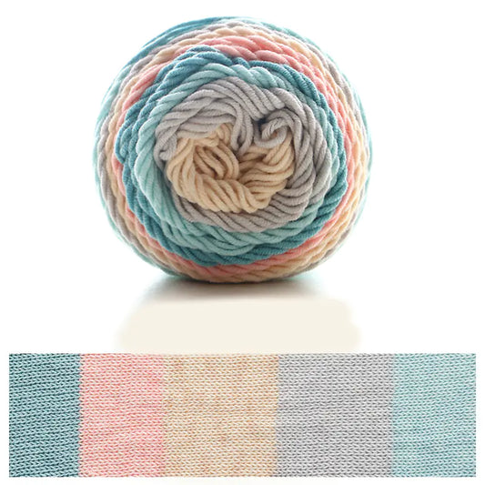 Rainbow Cotton Knitting Wool - 5 Strands for DIY Projects