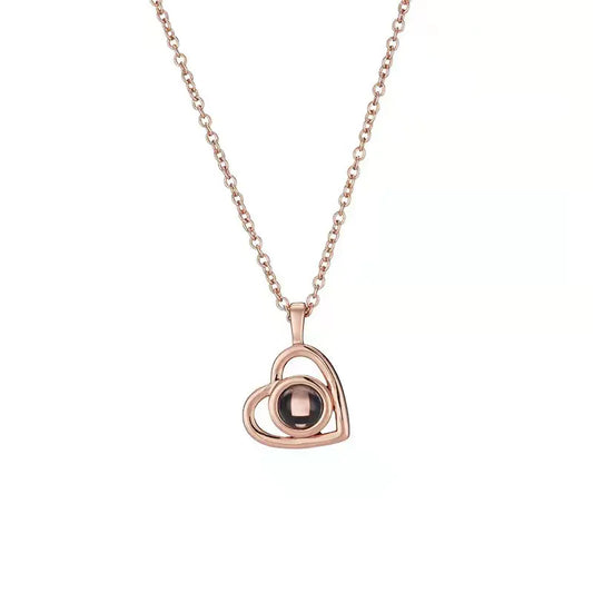 "100 Languages 'I Love You' Necklace with Nano Projection"
