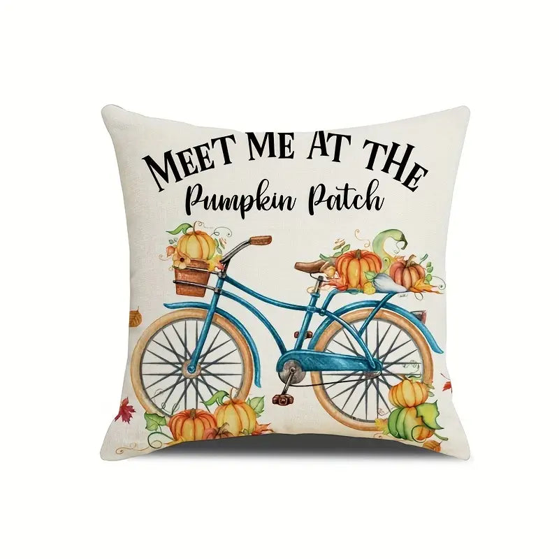 4pcs Linen Autumn Pumpkin Throw Pillow Covers 18x18" - FkriTigrinya