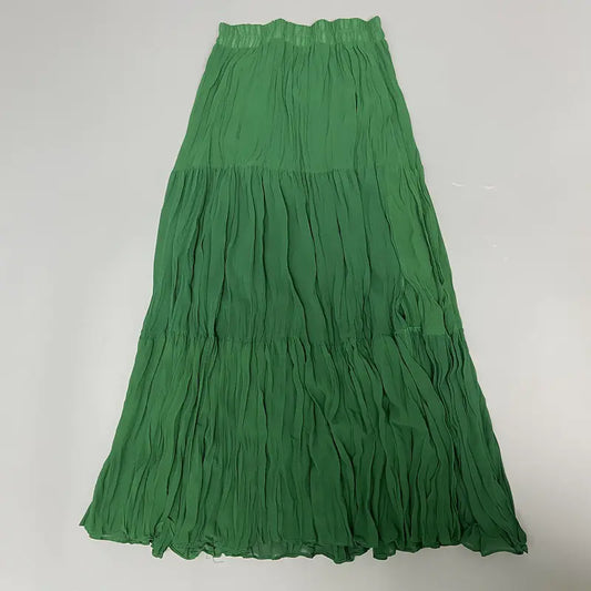 High Waist Pleated A-line Chiffon Skirt