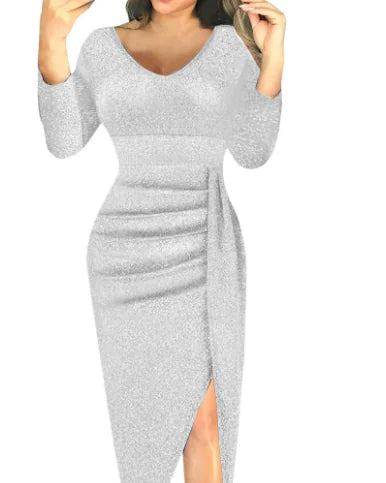 Women's Slim Fit Dress with Hip Pleats  sizes from S to XXL