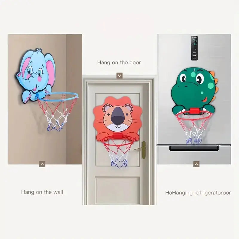 Wall-Mounted Indoor Basketball Hoop for Kids - FkriTigrinya