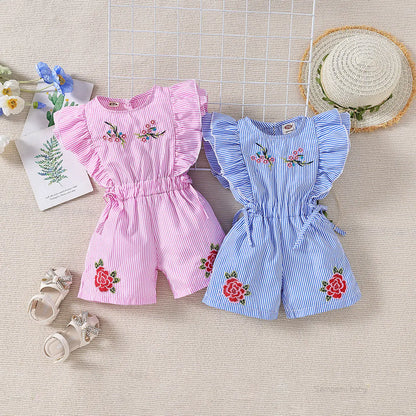 Samgami Baby Summer Striped Romper for Girls
