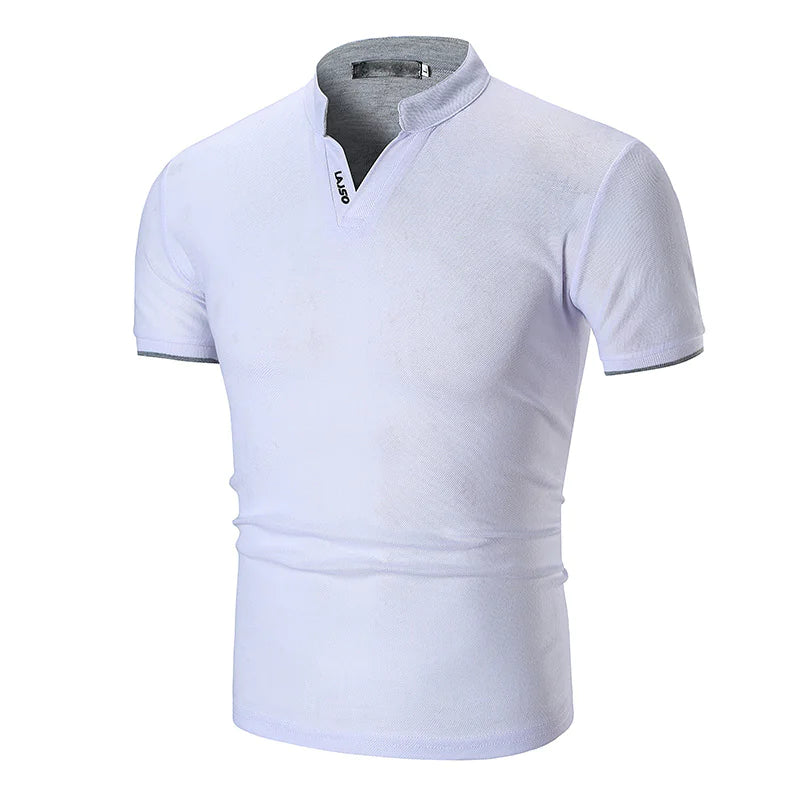 Men's Slim Fit Short Sleeve Polo Shirt with Collar